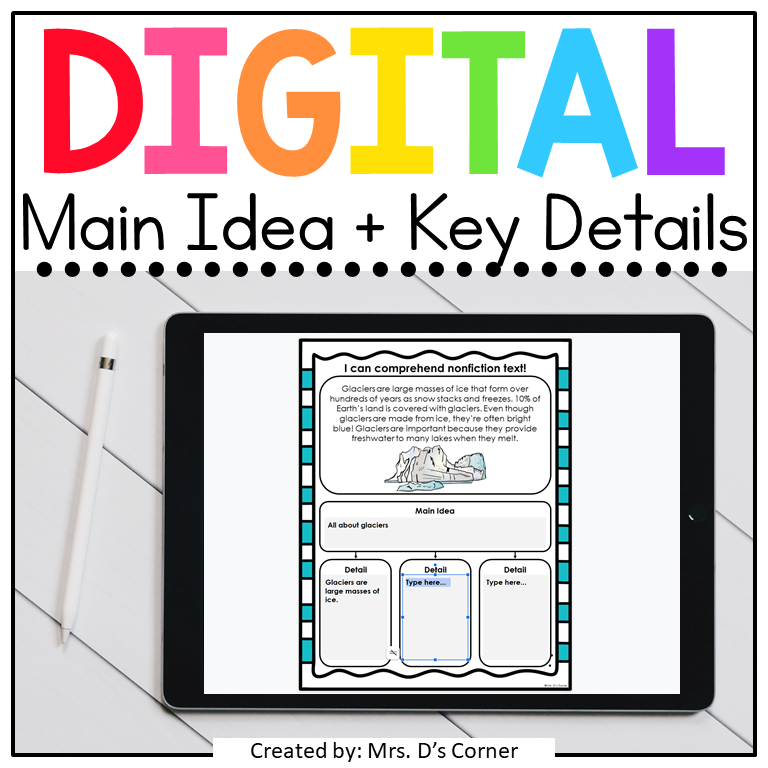 Winter Main Idea and Details Digital Activity | Distance Learning