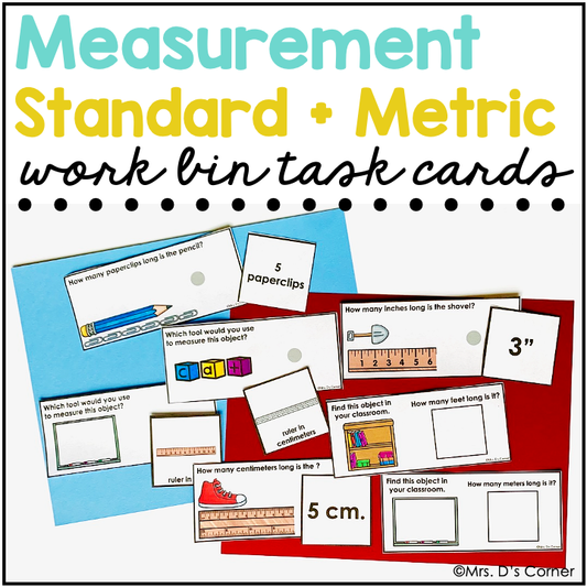 Measuring in Standard and Metric Units Task Cards | Centers for Special Ed