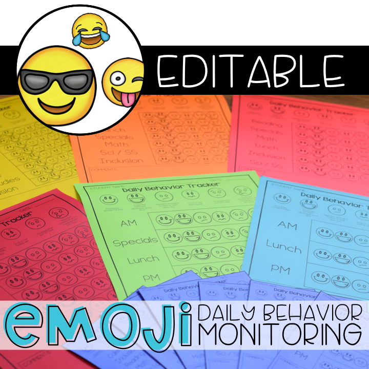 Editable Emoji Daily Behavior Monitoring Form | Communication Notebook