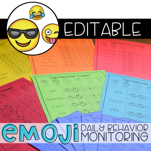 Editable Emoji Daily Behavior Monitoring Form | Communication Notebook