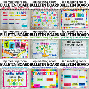 Bundle of IEP Meeting Room Bulletin Boards | 9 IEP Bulletin Boards