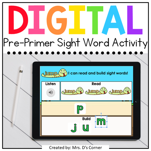 Pre-Primer Sight Word Digital Activity | Distance Learning