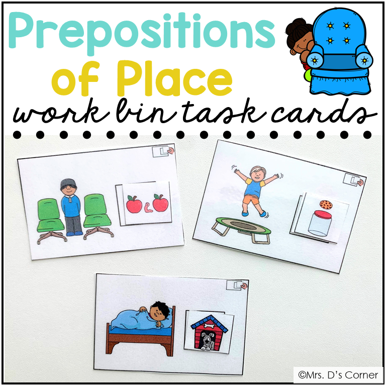 Prepositions Work Bin Task Cards | Centers for Special Ed – mrsdsshop