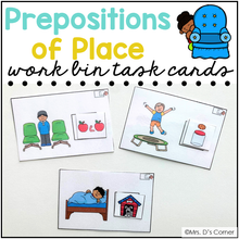 Load image into Gallery viewer, Prepositions Work Bin Task Cards | Centers for Special Ed