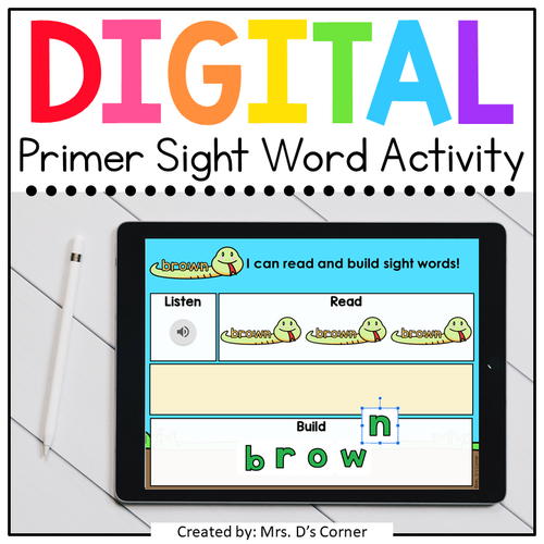 Primer Sight Word Digital Activity | Distance Learning