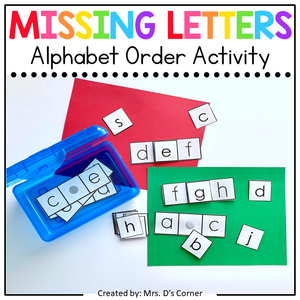 Missing Alphabet Letters Activity | Lowercase Letters Alphabet Order