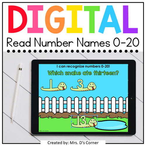 Recognize Numbers to 0-20 Digital Activity | Distance Learning