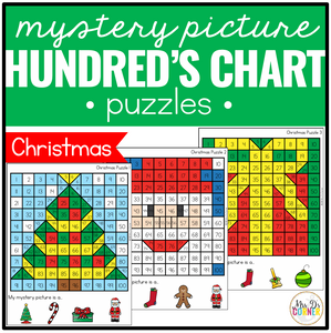 Christmas Mystery Picture Hundreds Chart Puzzles