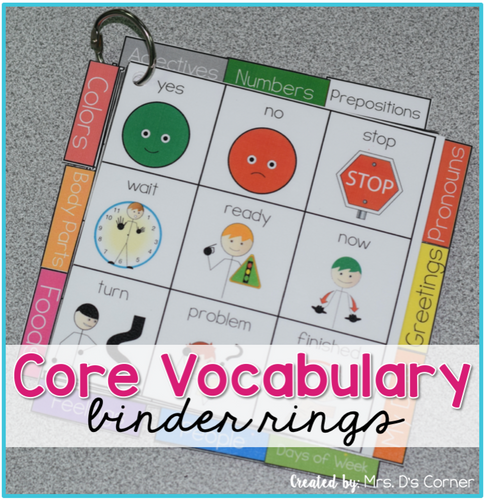 Core Vocabulary Binder Ring | Core Board Binder Ring AAC