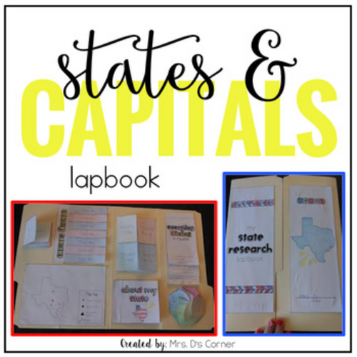 States and Capitals Research Lapbook [Grades 3 - 6]