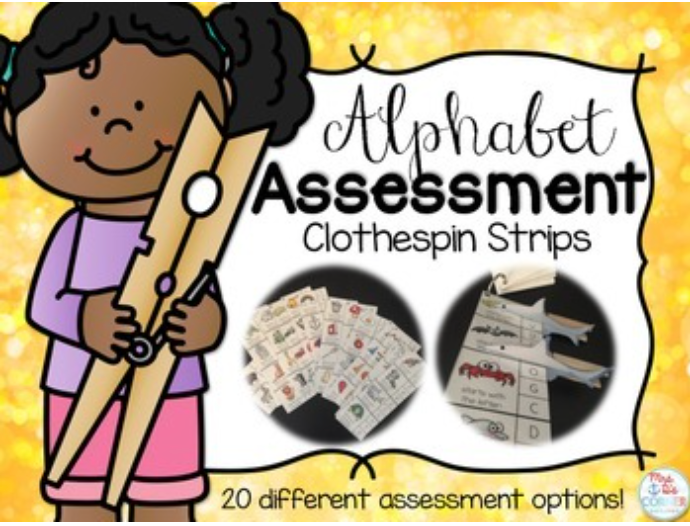 Clothespin Alphabet Assessment Strips (Over 20 assessment options!)