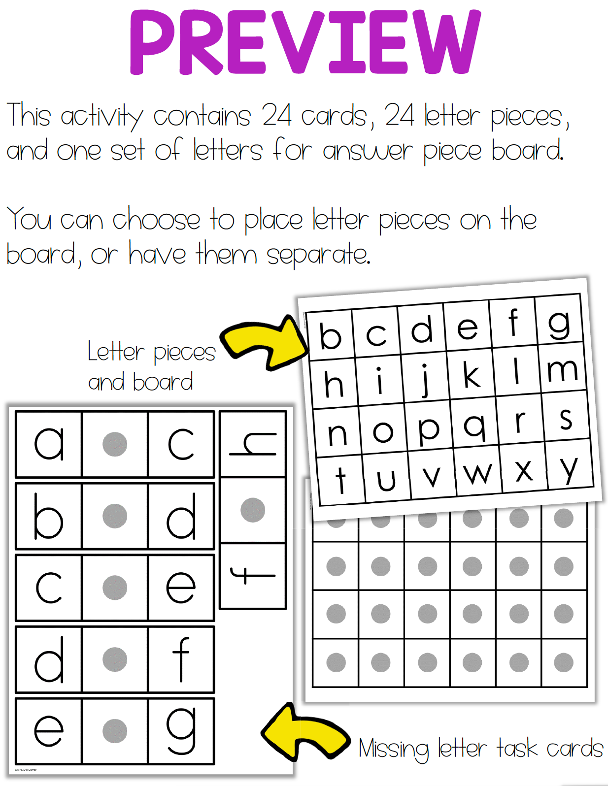 Missing Alphabet Letters Activity | Lowercase Letters Alphabet Order