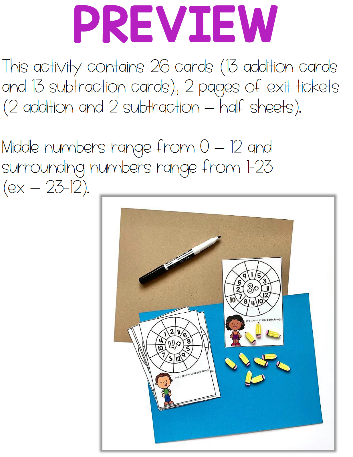 Addition and Subtraction Math Task Cards | Math Center