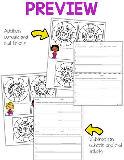 Addition and Subtraction Math Task Cards | Math Center