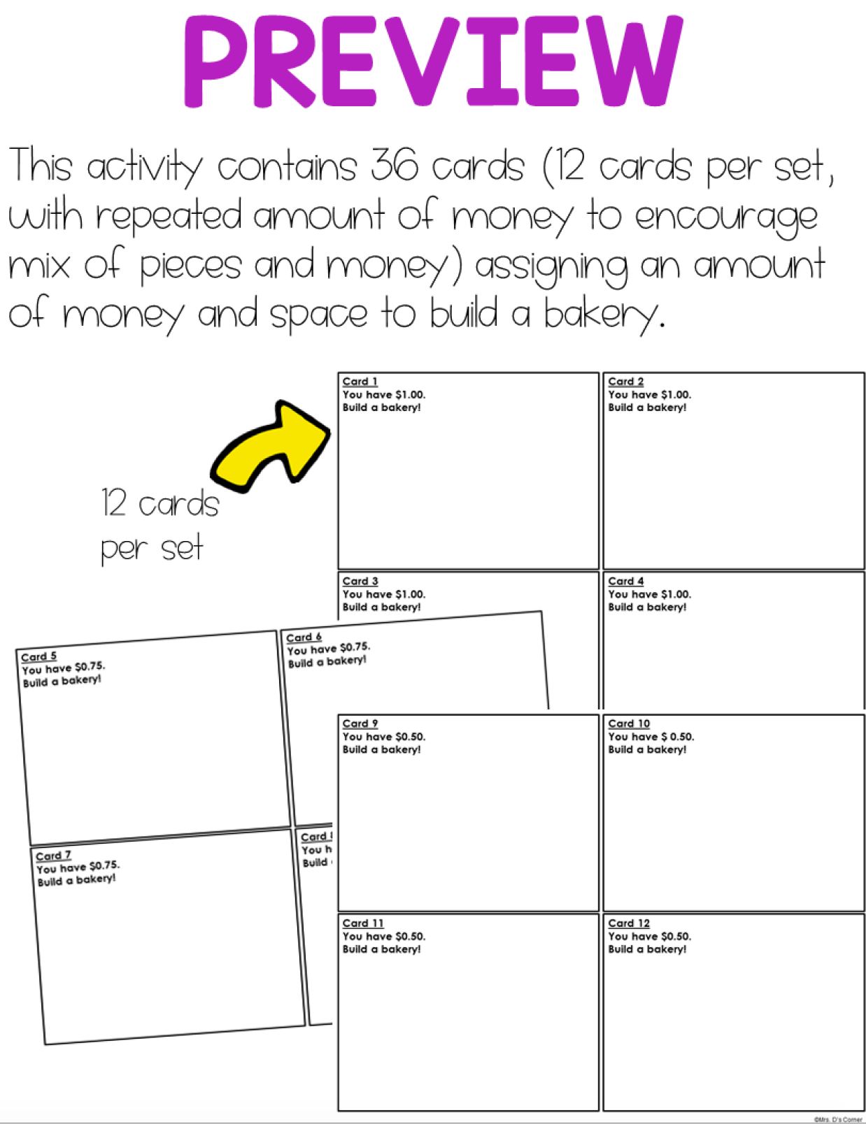 Build a Bakery (Adding Money to $3) Work Bin Task Cards | Centers for Special Ed