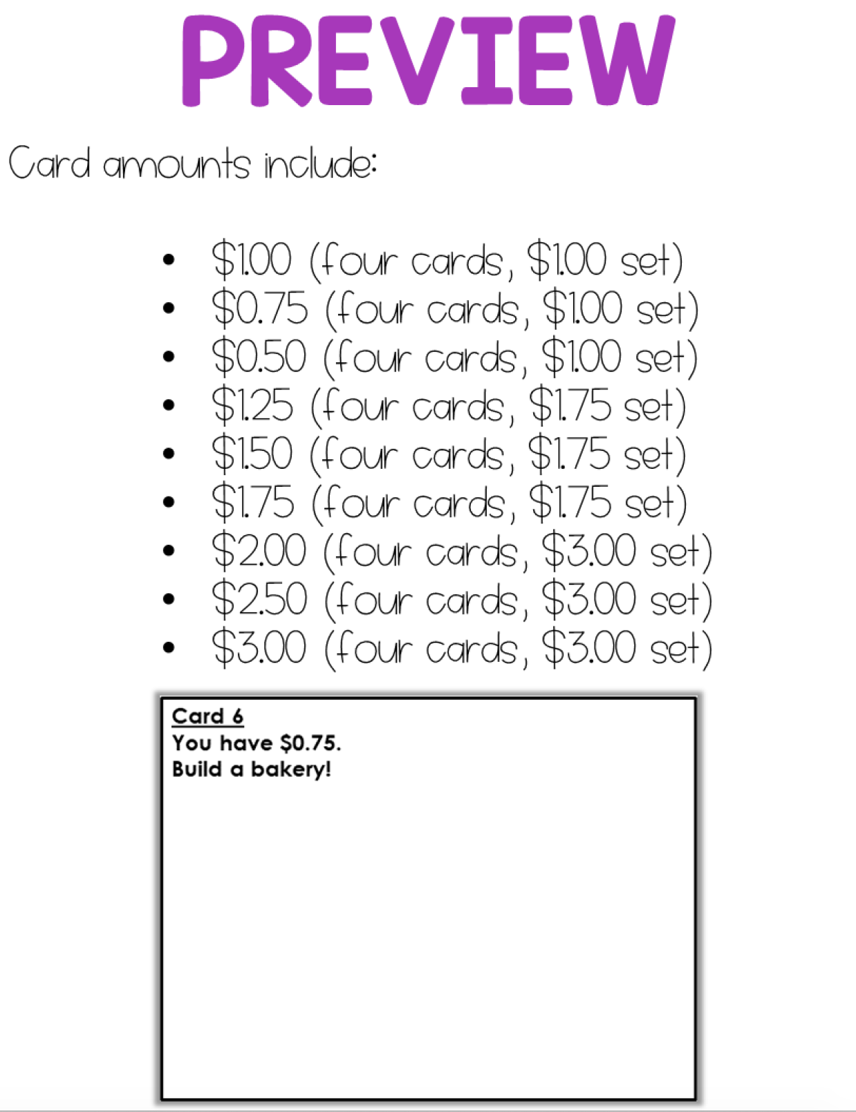 Build a Bakery (Adding Money to $3) Work Bin Task Cards | Centers for Special Ed