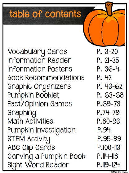 All About Pumpkins Unit | Cross-Curricular Unit of Study about Pumpkins