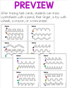 Fine Motor Tracing Lines Work Bin Task Cards | Centers for Special Ed