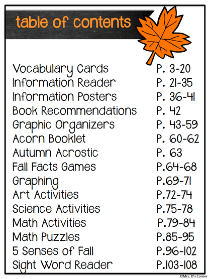 All About Autumn Unit | Cross-Curricular Unit of Study about Fall