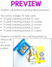 Load image into Gallery viewer, Matching Pictures Work Bin Task Cards | Centers for Special Ed