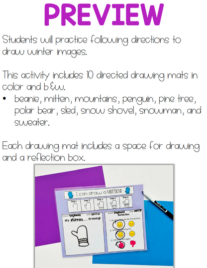 Winter Directed Drawings | Step-by-Step Drawings for Special Ed