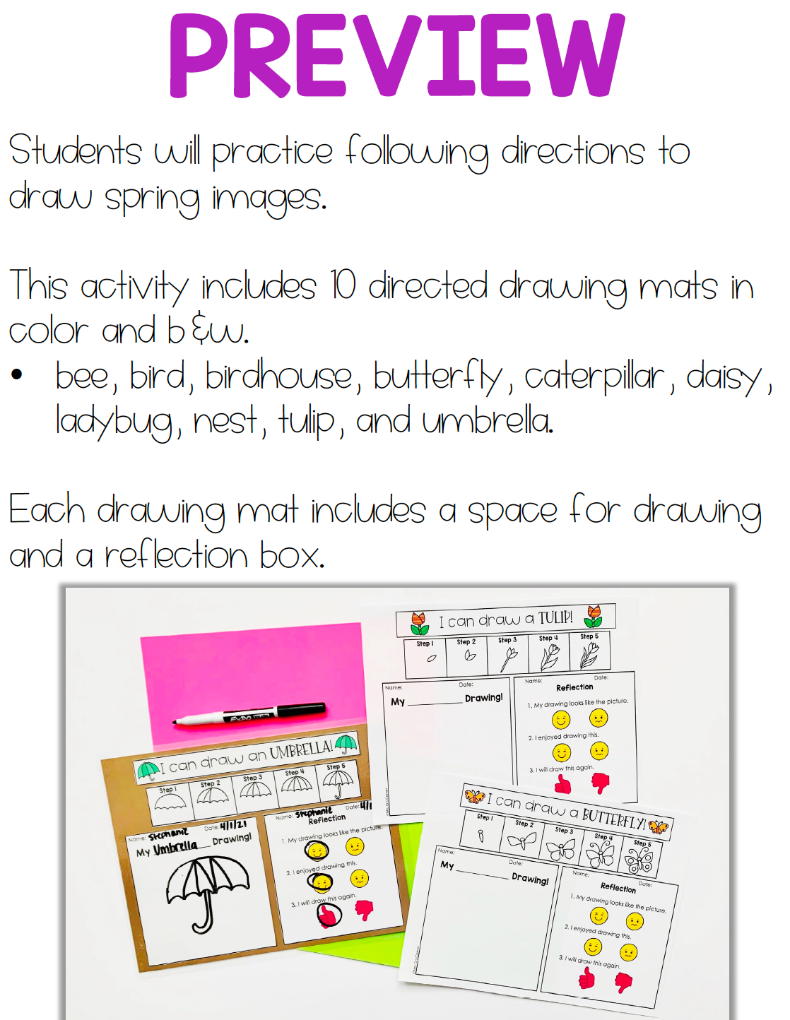 Summer Directed Drawings | Step-by-Step Drawings for Special Ed