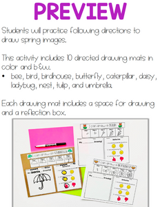Spring Directed Drawings | Step-by-Step Drawings for Special Ed