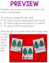 Load image into Gallery viewer, Missing Pieces Christmas Trees Work Bin Task Cards | Centers for Special Ed