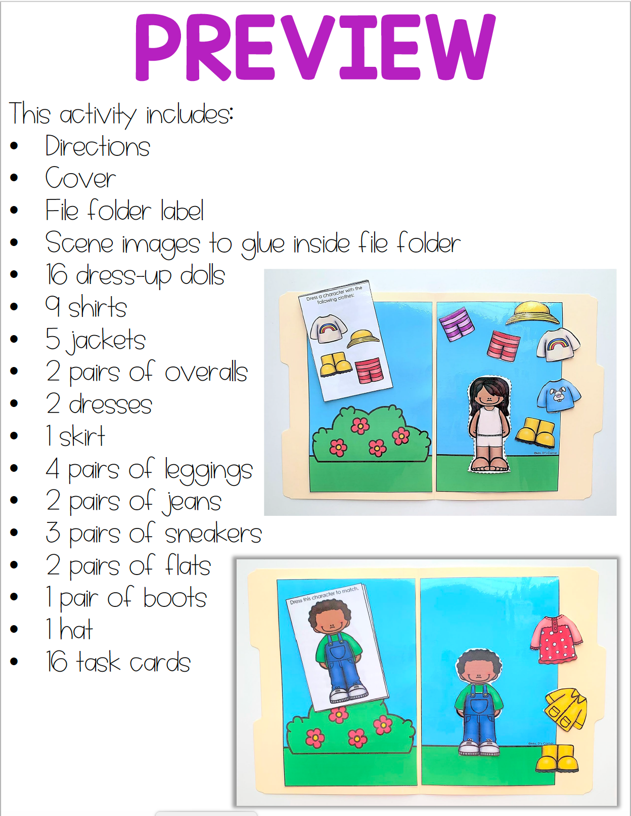 Dress Me for the Seasons File Folders | File Folders for Special Education