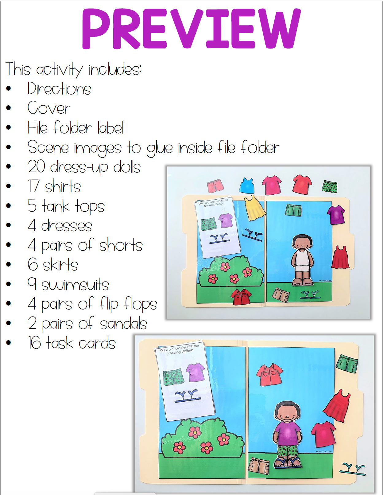 Dress Me for the Seasons File Folders | File Folders for Special Education