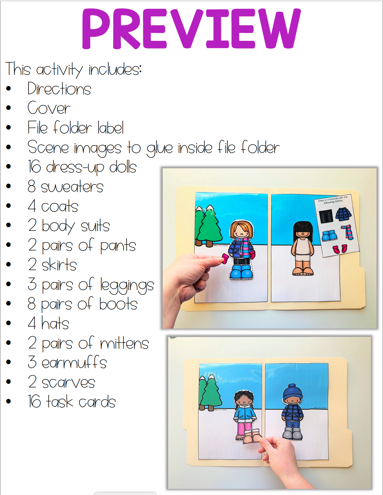 Dress Me for the Seasons File Folders | File Folders for Special Education