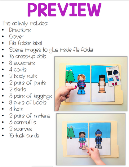 Dress Me for the Seasons File Folders | File Folders for Special Education