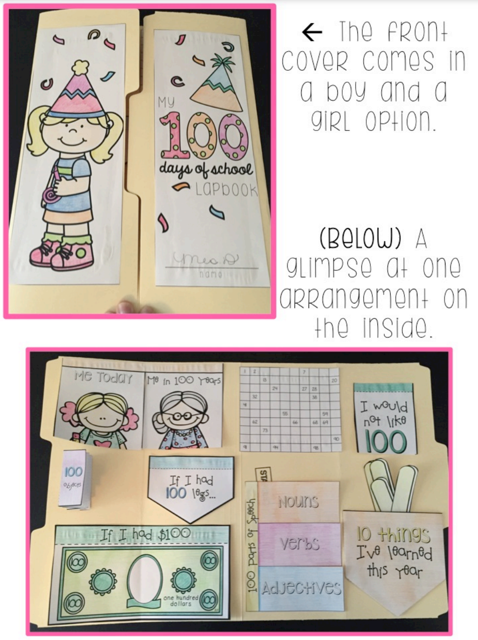 100th Day of School Lapbook { 9 foldables included! }