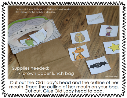 Old Lady Swallowed a Spoon Book Companion [4 different activities!]