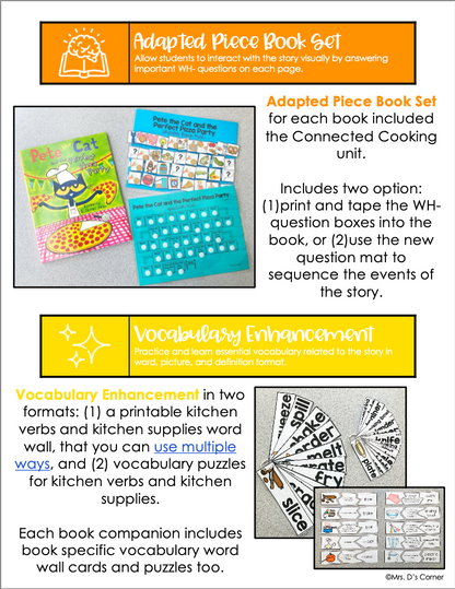 Connected Cooking Cookies | Interactive Read Aloud, Visual Recipe + More!