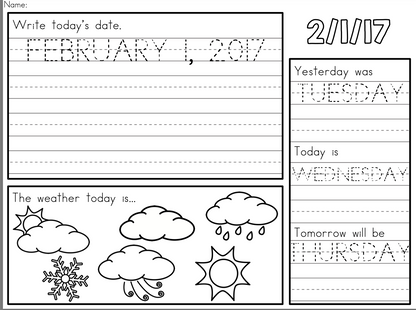 Editable Calendar Writing Workbook ( USE IT ALL YEAR! )