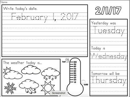 Editable Calendar Writing Workbook ( USE IT ALL YEAR! )