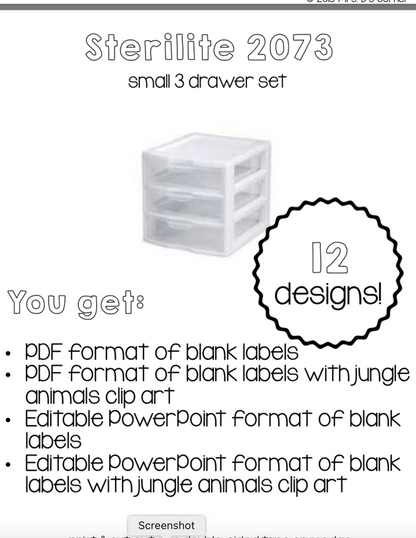 Sterilite Container Templates { Jungle Zoo Theme }