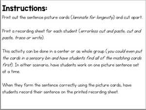 Sentence Builder Bundle |Special Education Writing Bundle