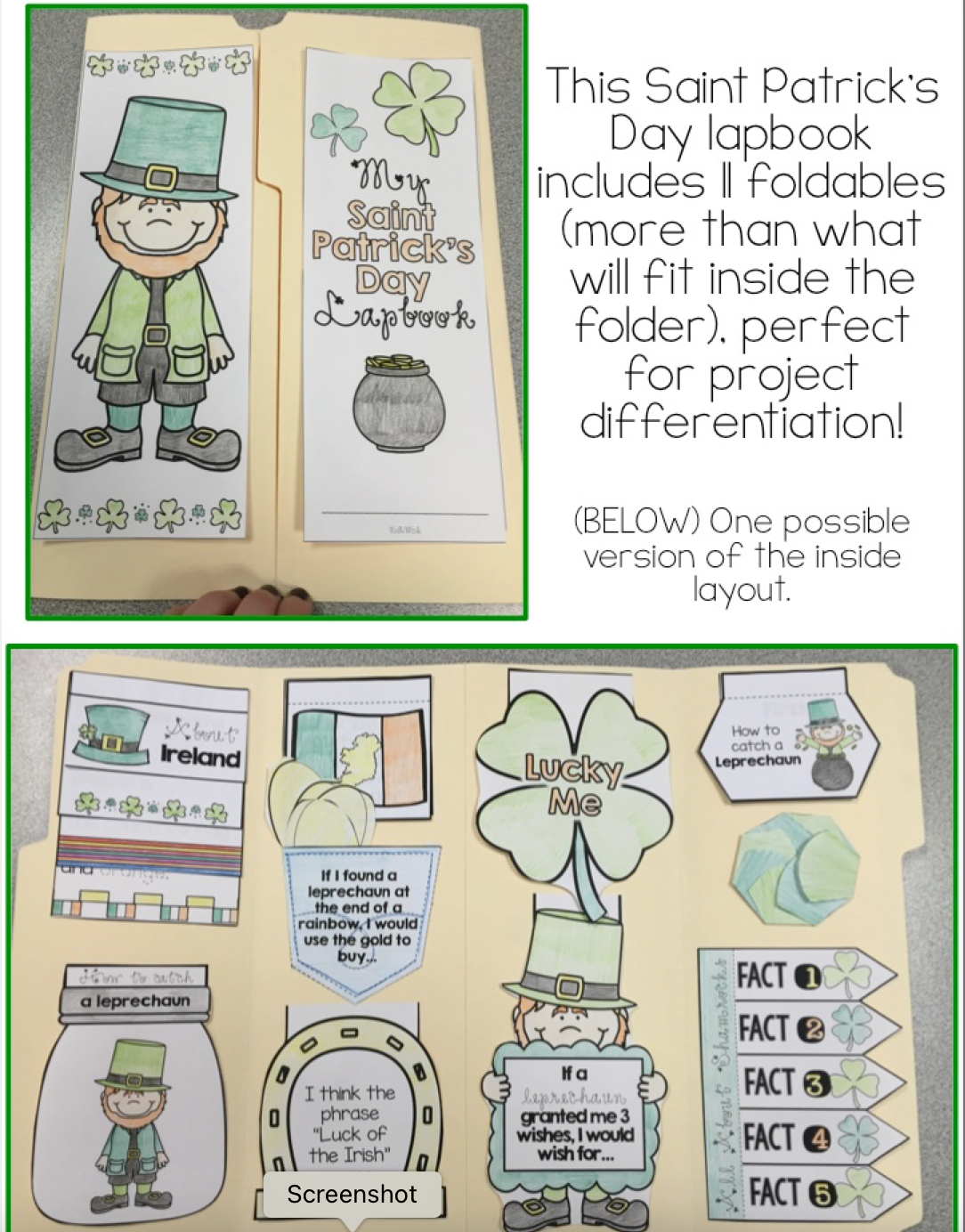 St. Patrick's Day Lapbook { with 11 foldables! } Saint Patrick's Day Lapbook