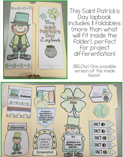 St. Patrick's Day Lapbook { with 11 foldables! } Saint Patrick's Day Lapbook