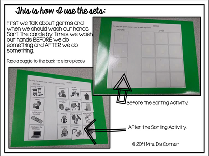 Social Skills Sorting - Germs and How to Wash Your Hands