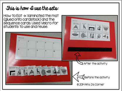 Social Skills Sequencing - How to Eat { Plus 2 Visual Recipe Activities }