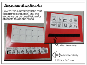 Social Skills Sequencing - How to Eat { Plus 2 Visual Recipe Activities }
