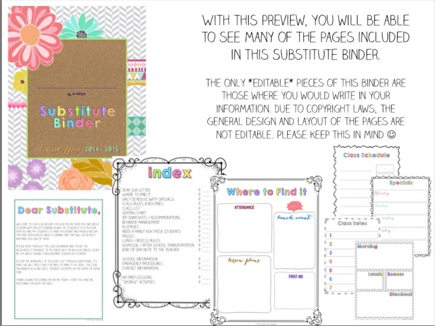 Editable Substitute Binder { Tribal Herringbone } The Ultimate Sub Binder Guide