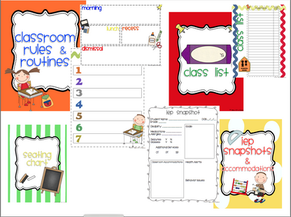 Editable Substitute Binder { School Days } Ultimate Binder Guide for Substitutes