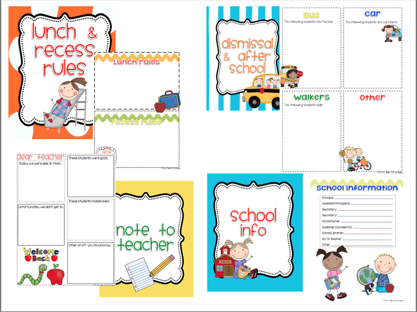 Editable Substitute Binder { School Days } Ultimate Binder Guide for Substitutes