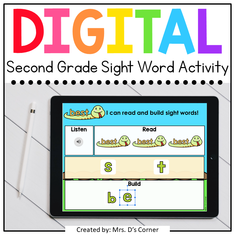Second Grade Sight Word Digital Activity | Distance Learning