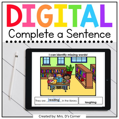 Back to School Completing Sentences Digital Activity | Distance Learning
