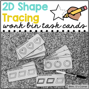 2D Shape Tracing Work Bin Task Cards | Centers for Special Ed